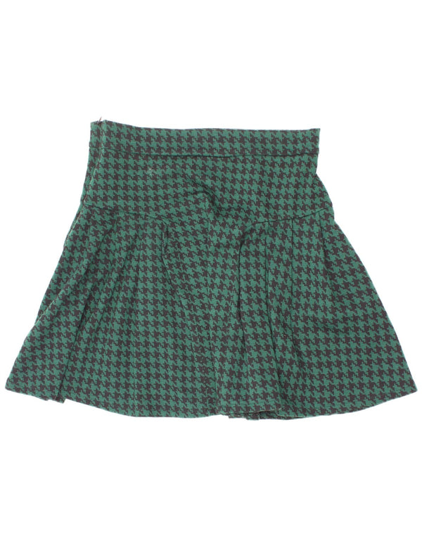 Zara Jupe Plissée Fille 13-14 ans W26 Vert Pied-de-Poule Polyester