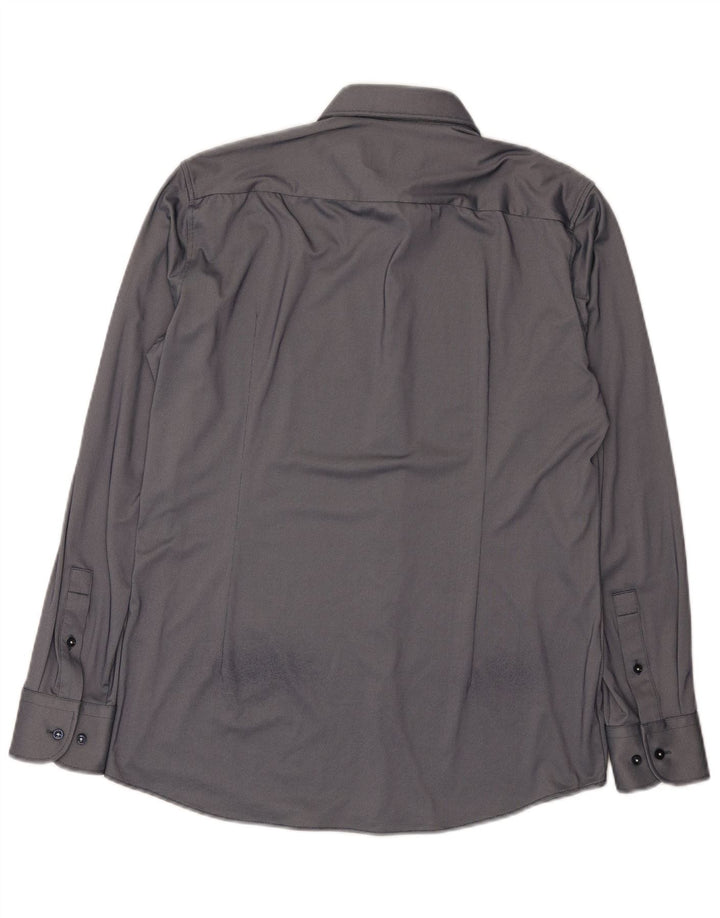 Hugo Boss Chemise slim fit pour homme Taille 40 15 3/4 Gris moyen