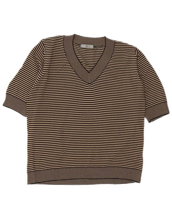 Marks & Spencer T-shirt pour femme en viscose à rayures noires moyennes UK 44