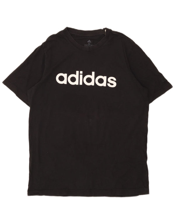 Adidas Mens Regular Graphic T-Shirt Top Noir Moyen