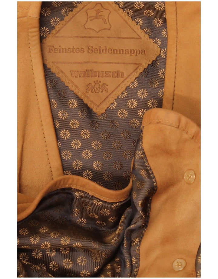 gilet en cuir homme vintage cuir marron moyen