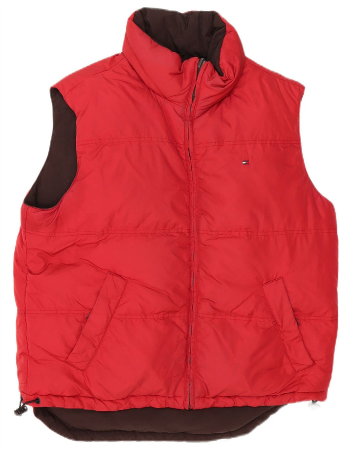 Tommy Hilfiger Gilet rembourré réversible pour homme UK 38 Rouge moyen Polyester