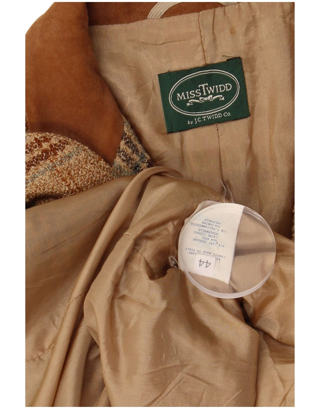 Misstwidd Veste blazer à 3 boutons pour femme IT 44 Beige moyen à carreaux