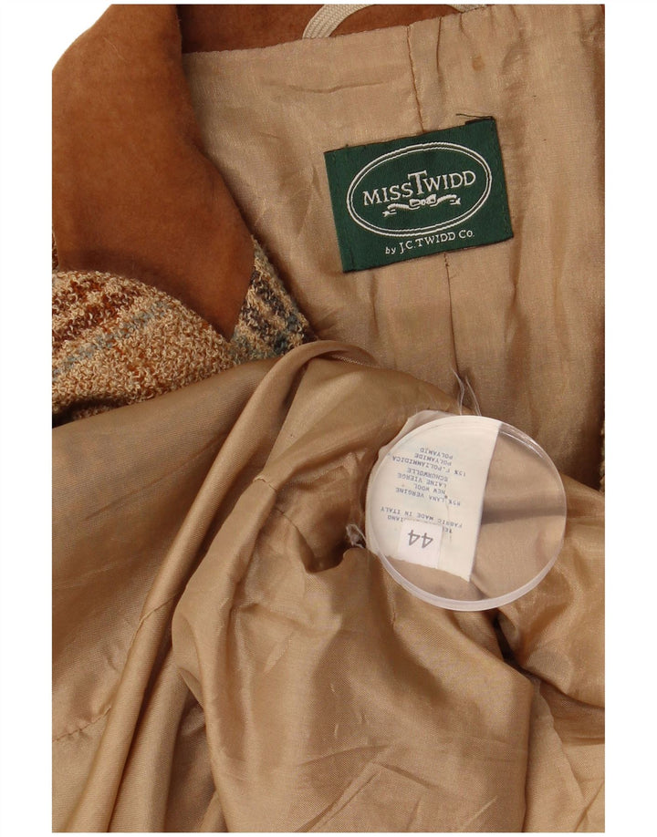 Misstwidd Veste blazer à 3 boutons pour femme IT 44 Beige moyen à carreaux
