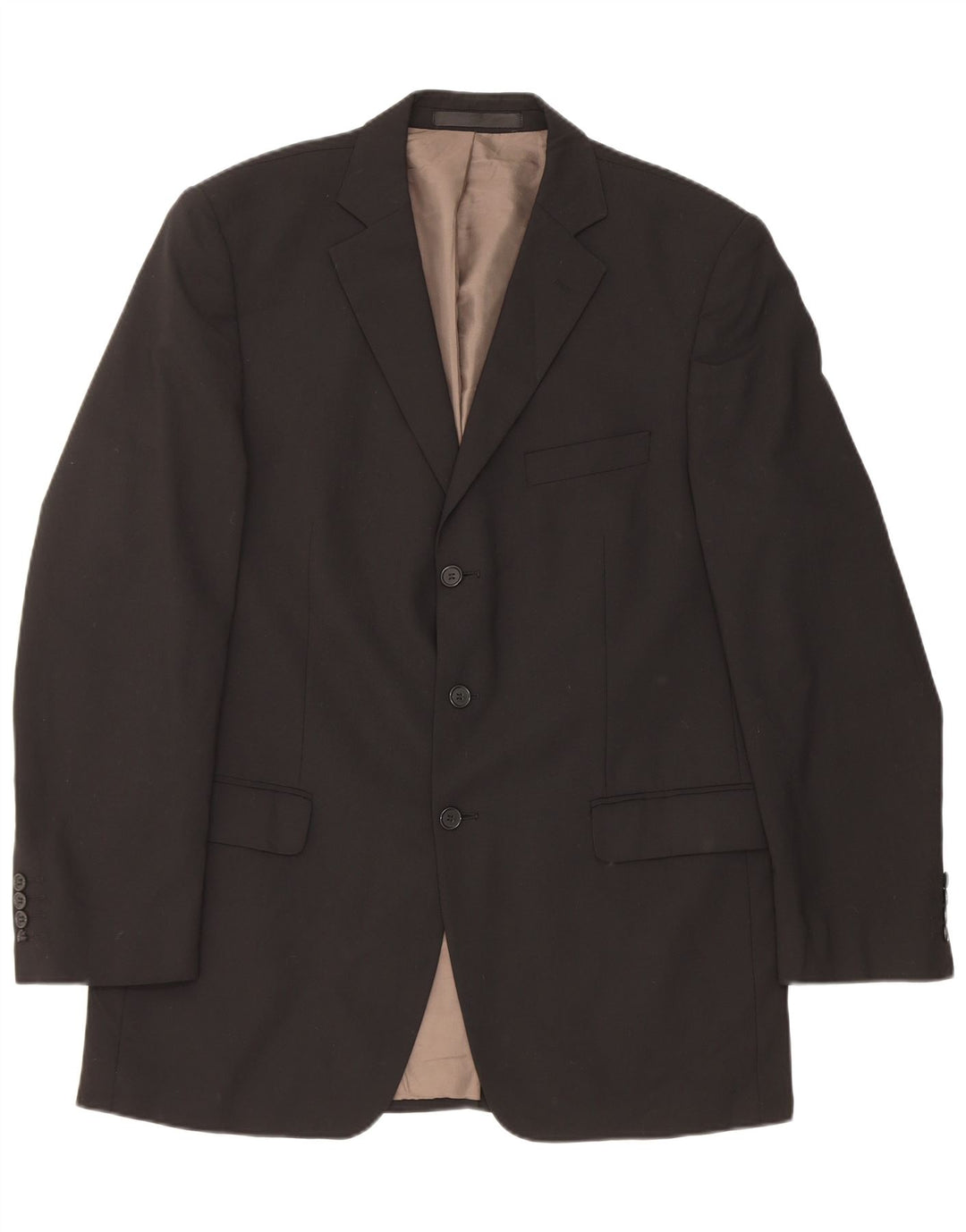 Marks & Spencer Veste blazer à 3 boutons pour homme UK 42 Large Noir Polyester