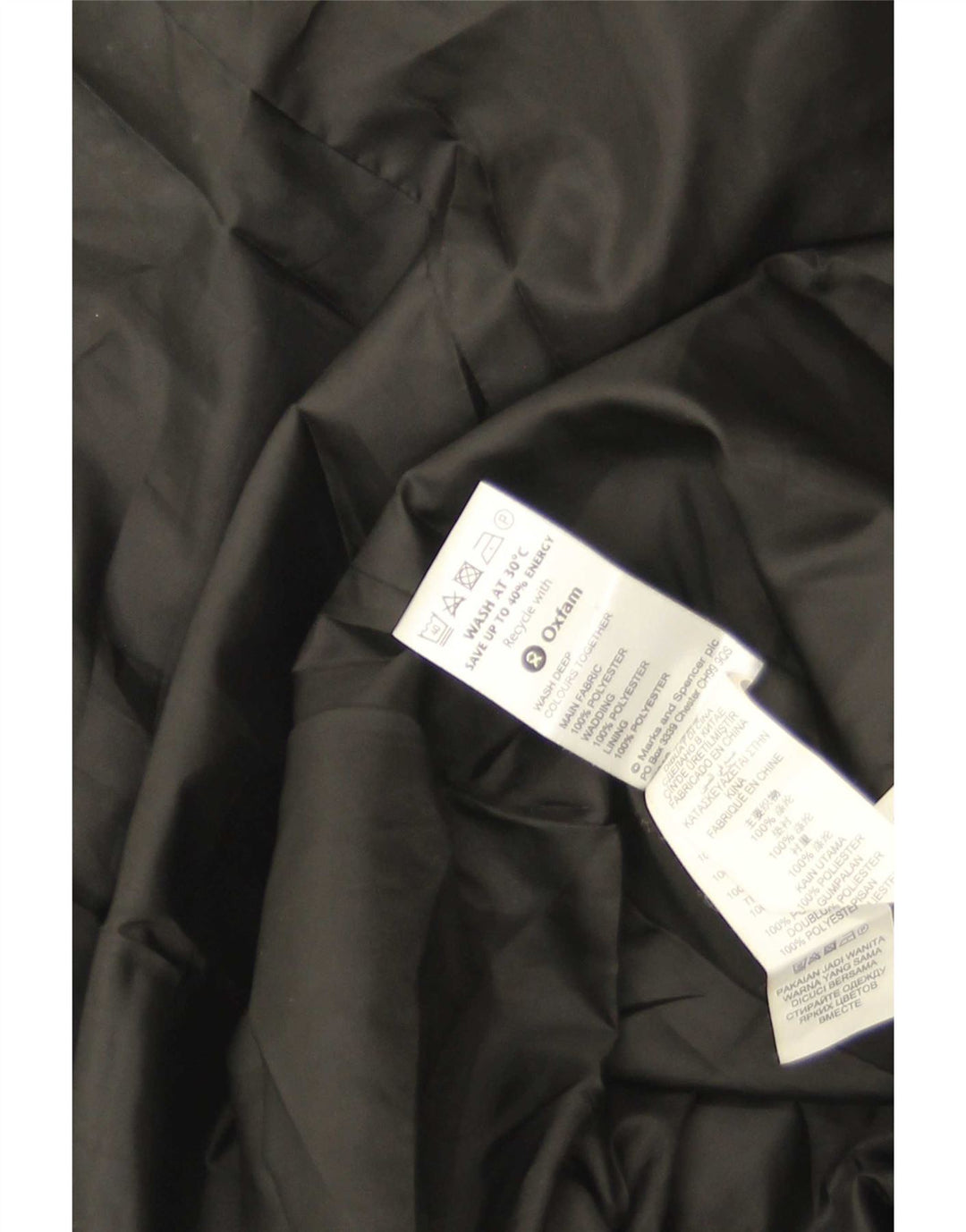 Marks & Spencer Manteau matelassé pour femme UK 18 XL Noir Polyester