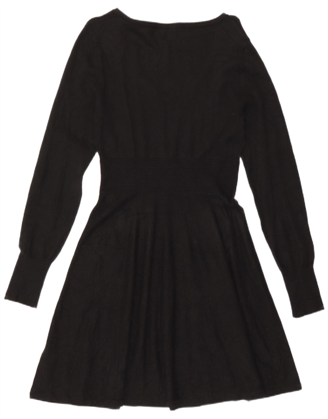 Oasis Robe trapèze à manches longues pour femme UK 42 Viscose noire moyenne