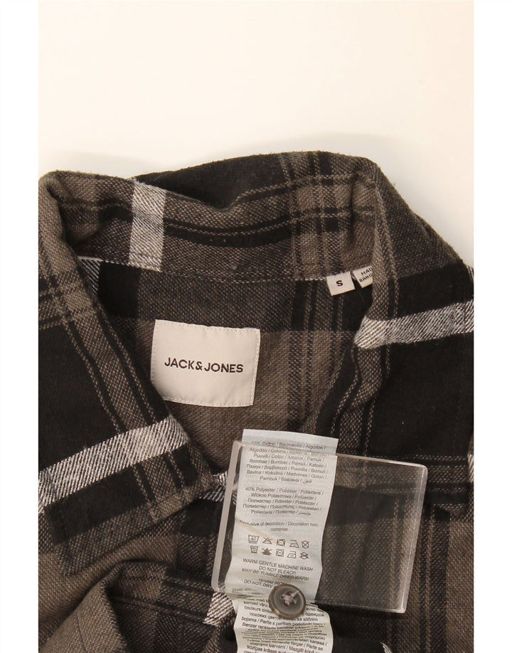 Jack & Jones Chemise en Flanelle Homme Petit Carreau Gris Coton
