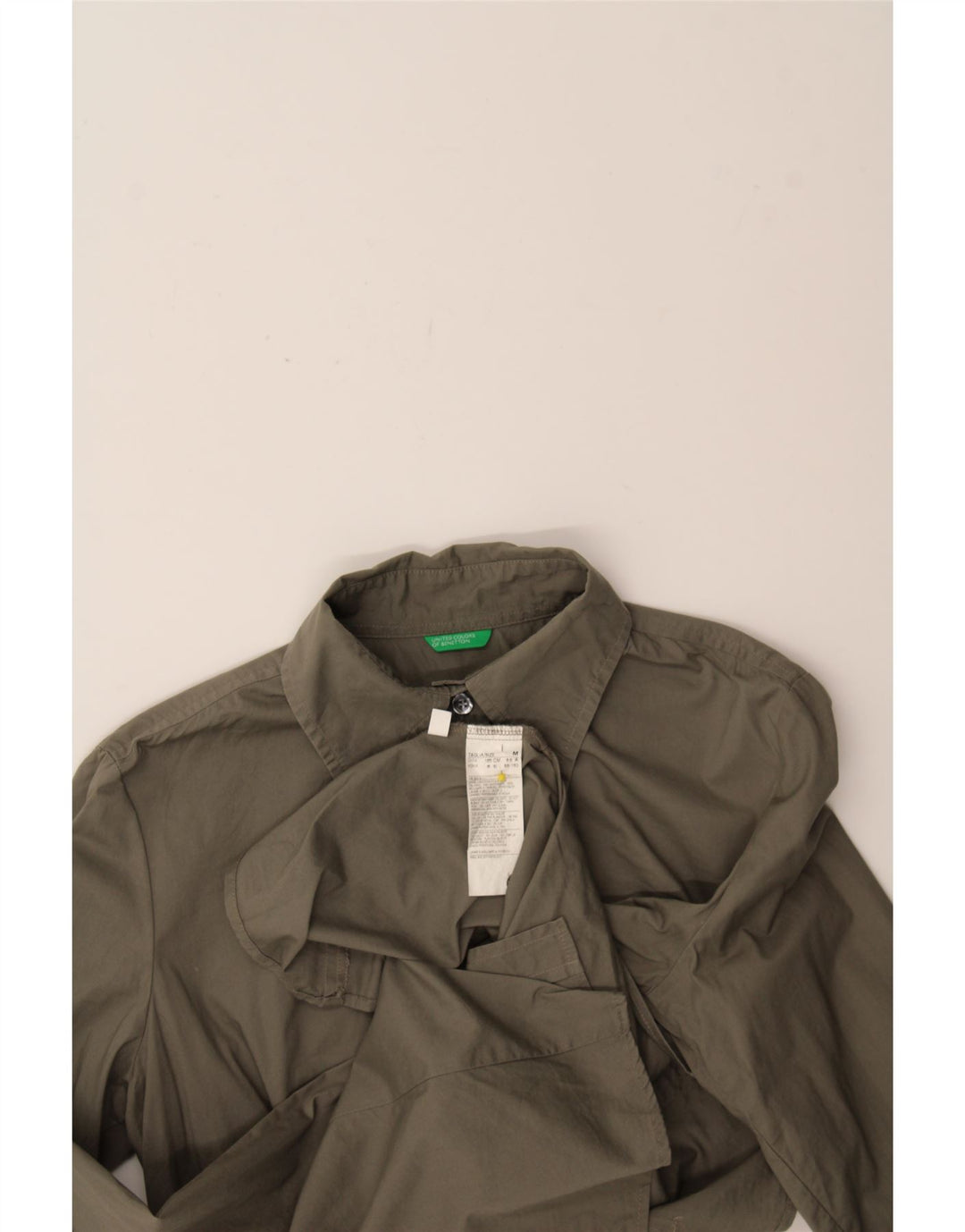 BENETTON Womens Shirt UK 14 Medium Grey Cotton Vintage Benetton and Second-Hand Benetton from Messina Hembry 