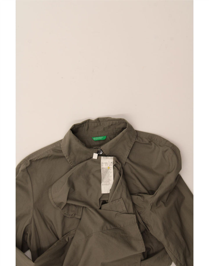 BENETTON Womens Shirt UK 14 Medium Grey Cotton Vintage Benetton and Second-Hand Benetton from Messina Hembry 
