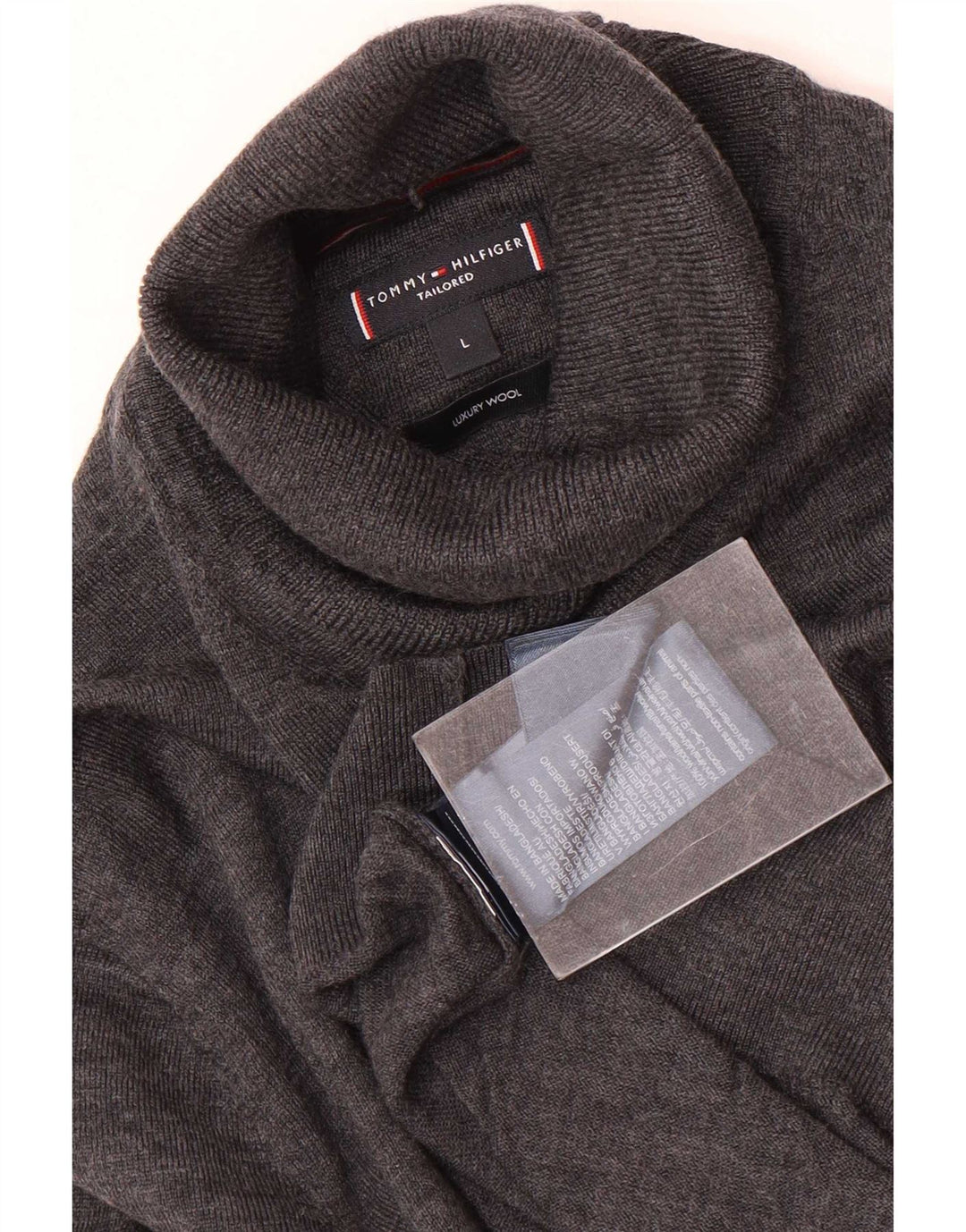 Tommy Hilfiger Pull col roulé pour homme en laine grise