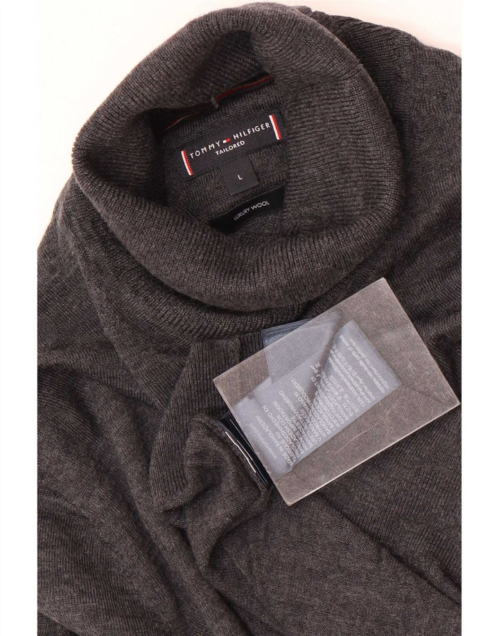 Tommy Hilfiger Pull col roulé pour homme en laine grise