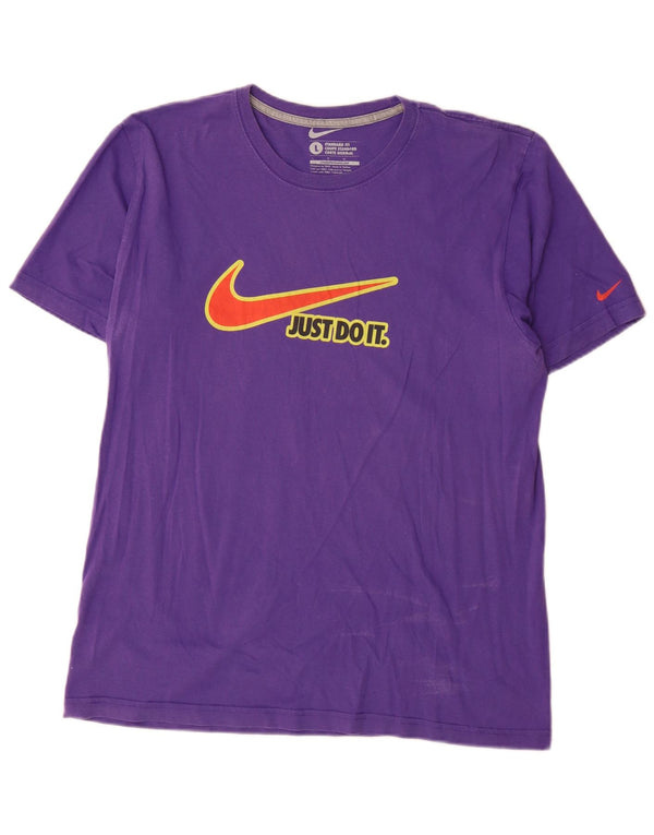 Nike T-shirt graphique coupe standard pour homme, grand, violet, coton