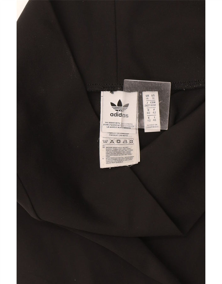 Adidas Leggings graphiques pour femmes UK 14 Large Noir Polyester