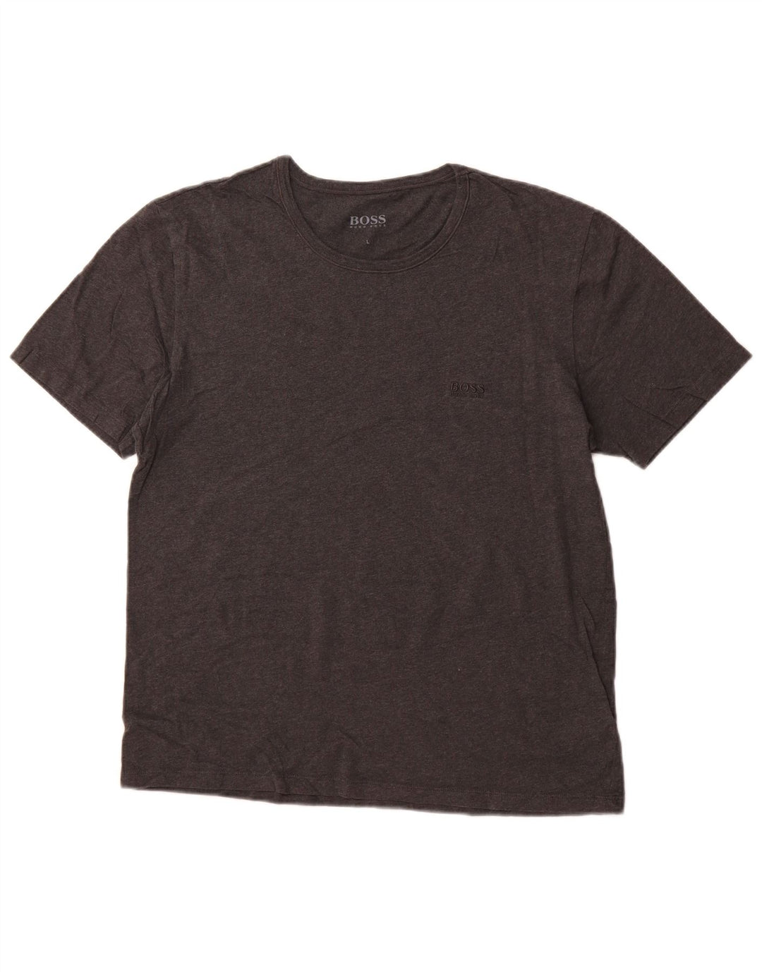 HUGO BOSS T-Shirt Femme Top UK 16 Large Gris Coton