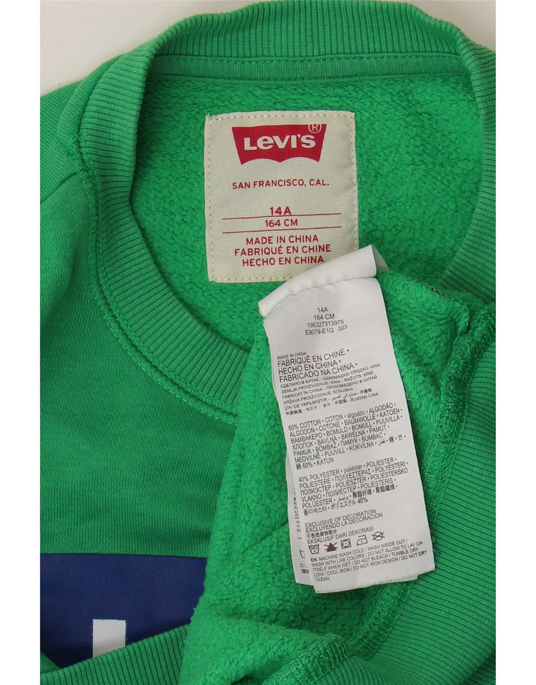Levi's Sweatshirt Graphique Garçon 13-14 ans Vert Coton