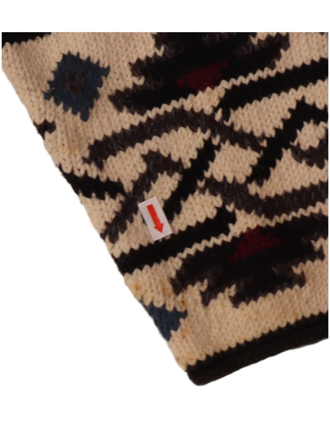 vintage Womens Graphic Cardigan Sweater UK 10 Petit Bohème multicolore