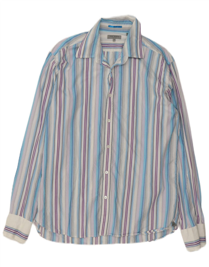 Ted Baker Chemise Homme Taille 5 XL Coton Rayé Multicolore