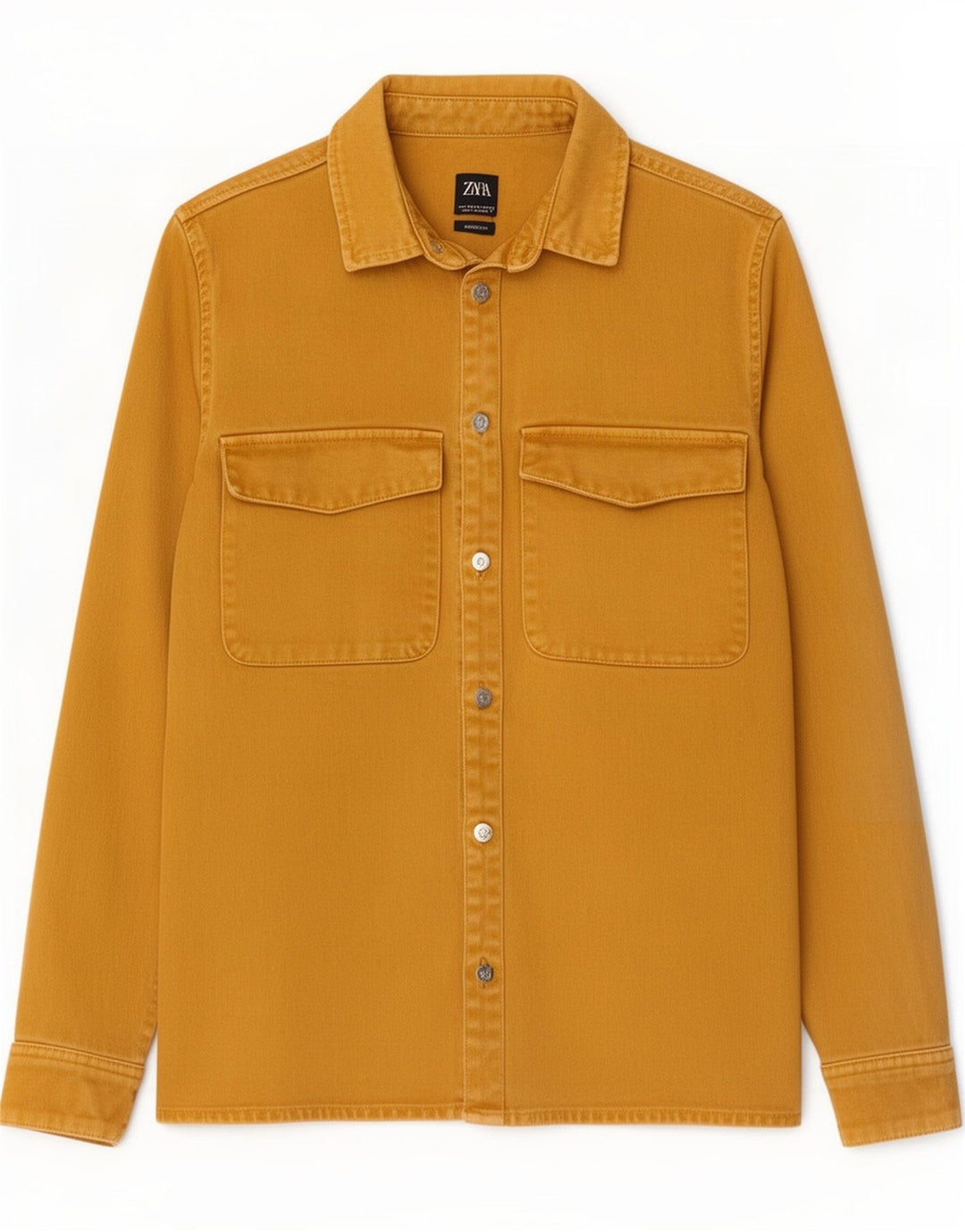 Zara Chemise en jean coupe décontractée Small Jaune |