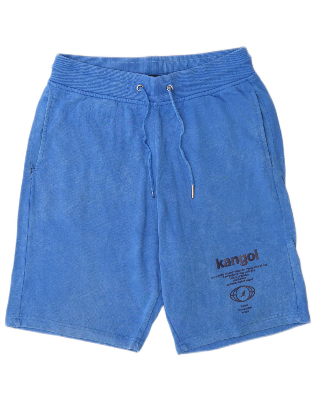 Kangol Short de Sport Graphique Homme Grand Coton Bleu