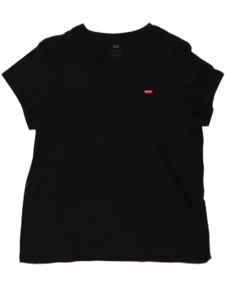 LEVI'S Womens T-Shirt Top UK 18 XL Black Vintage Levi's and Second-Hand Levi's from Messina Hembry 