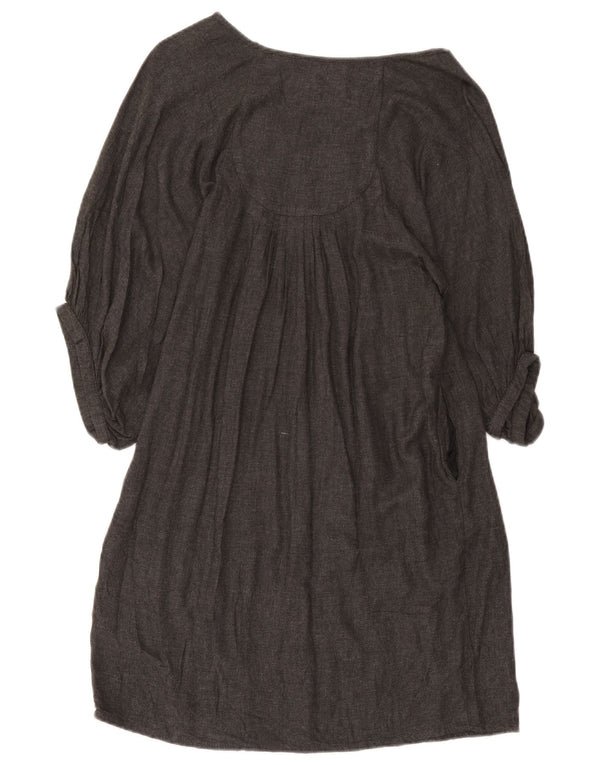 Zara Robe de tente surdimensionnée à manches 3/4 pour femme UK 10 Small Gris Viscose