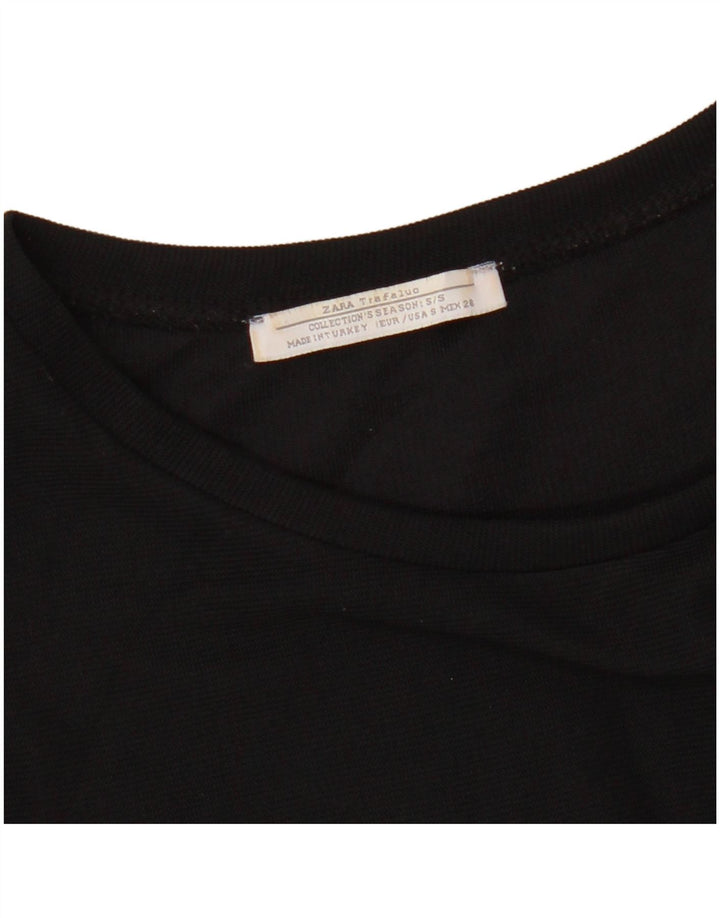 ZARA Femme Trafaluc Robe à épaules dénudées UK 8 Small Noir