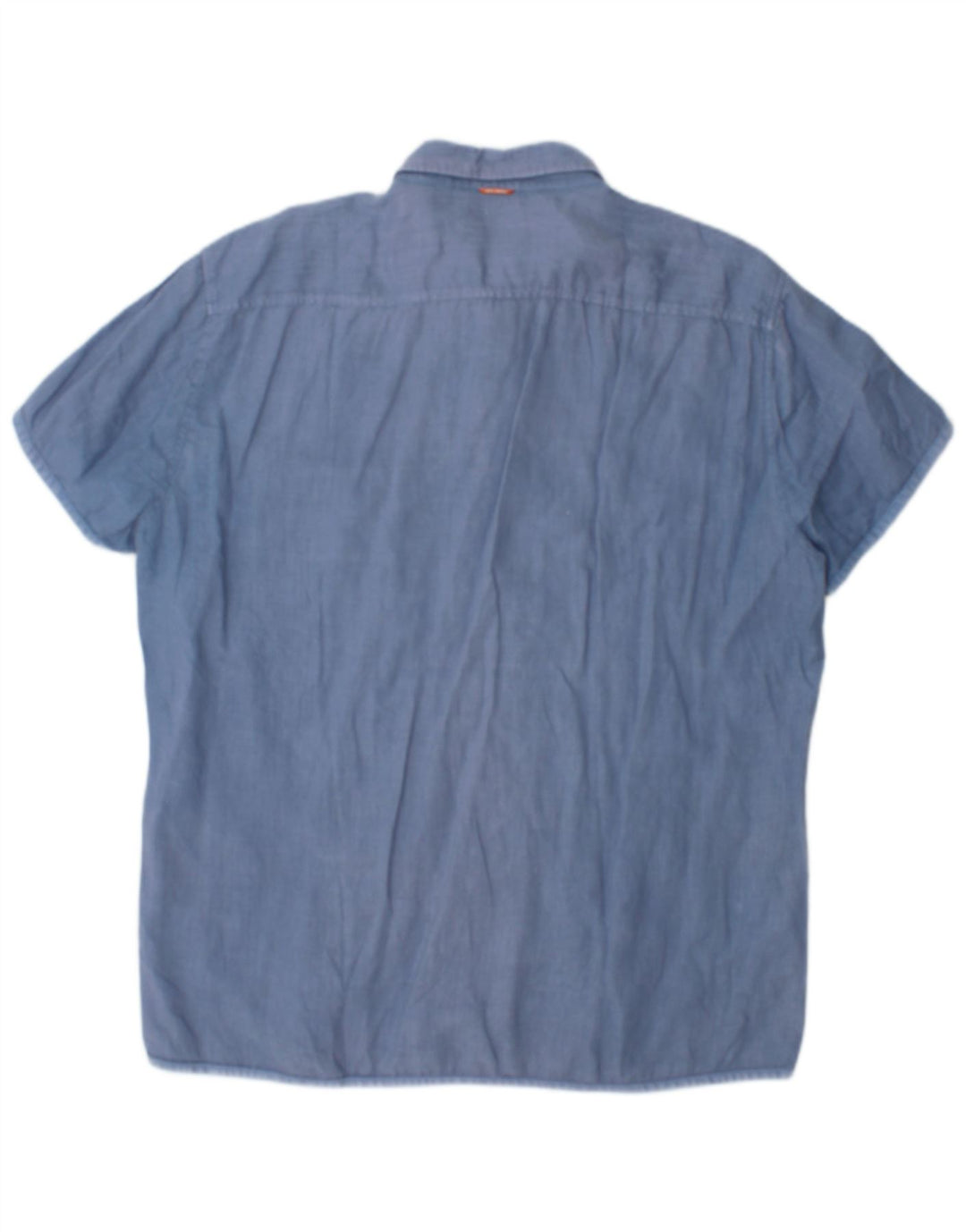 Hugo Boss Chemise à manches courtes pour hommes XL Bleu Coton