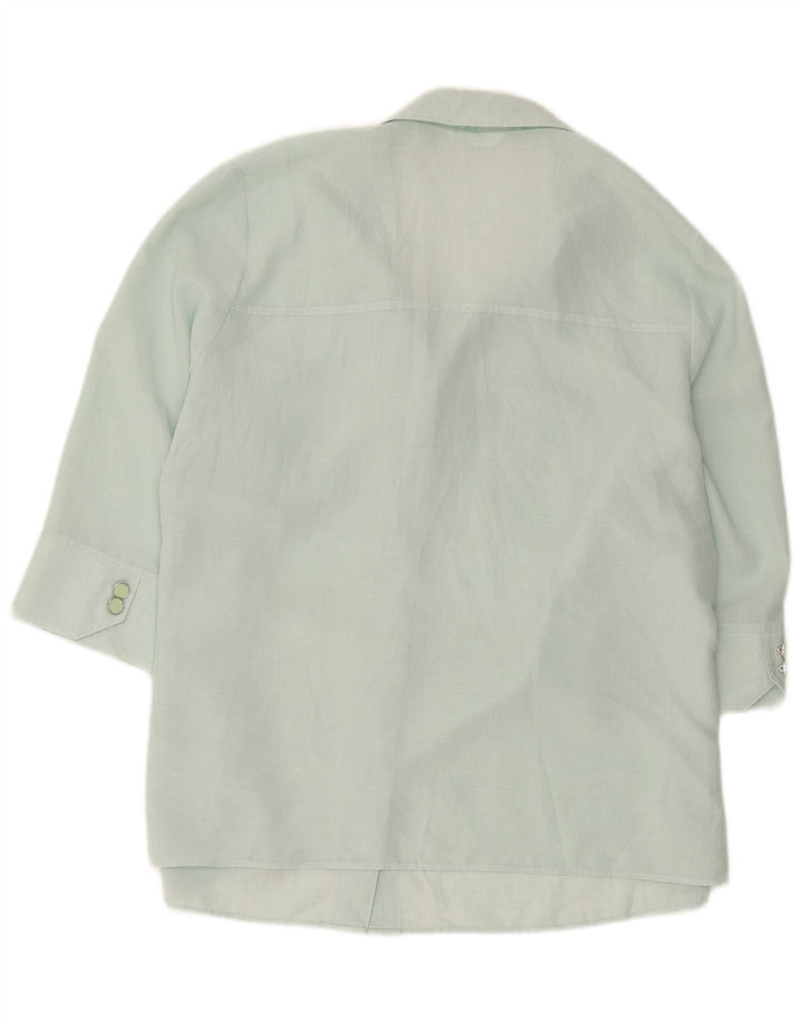 Marks & Spencer Chemise à manches courtes pour femme UK 20 2XL Vert Polyester
