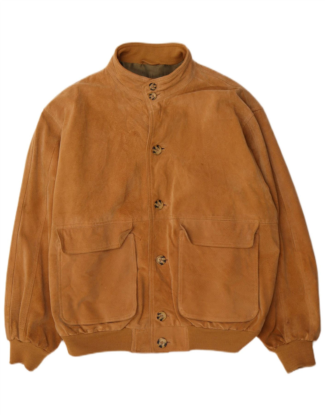 vintage Mens Suede Bomber Jacket UK 40 Grand Cuir Brun
