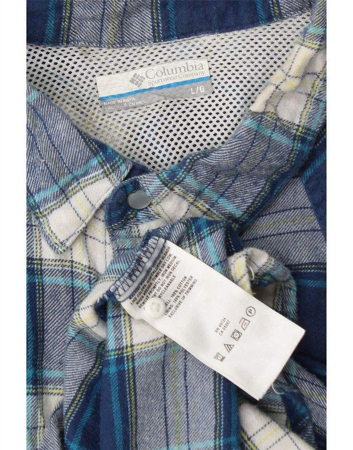 Columbia Chemise en flanelle pour homme, grand carreaux en coton bleu