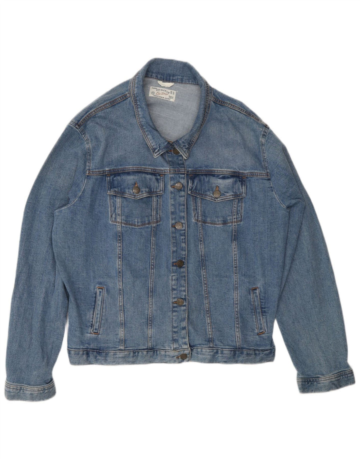 Fat Face Veste en Jean Femme UK 24 4XL Bleu Coton