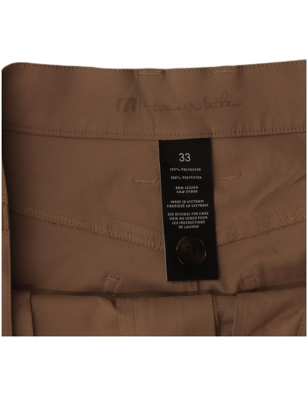 Pantalon décontracté slim vintage pour hommes W33 L31 Beige Polyester
