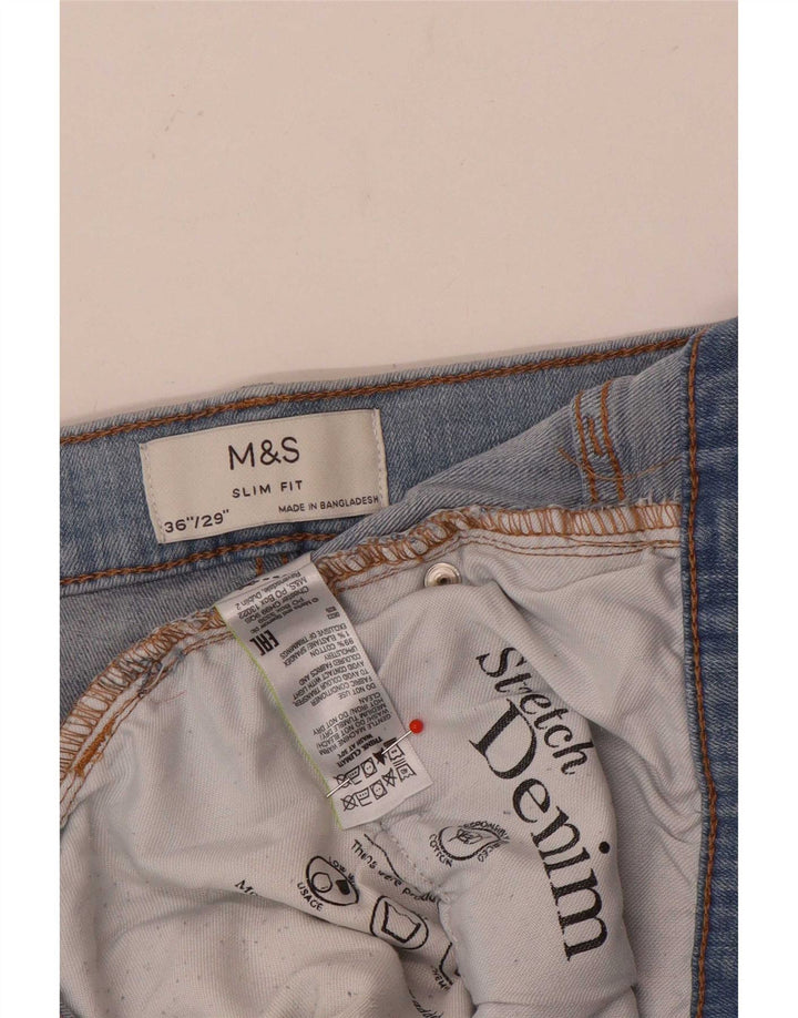 Marks & Spencer Jean Slim Homme W36 L29 Bleu Coton