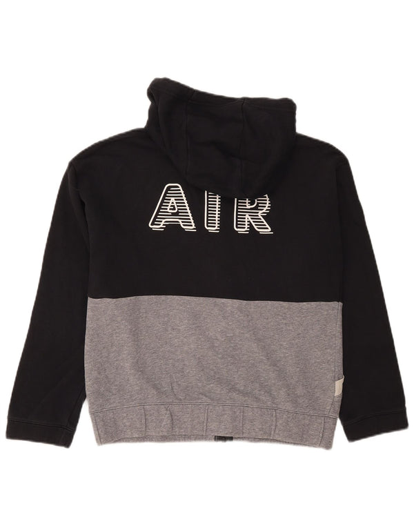 Nike Girls Graphic Zip Hoodie Sweater 12-13 ans Large Black Colourblock