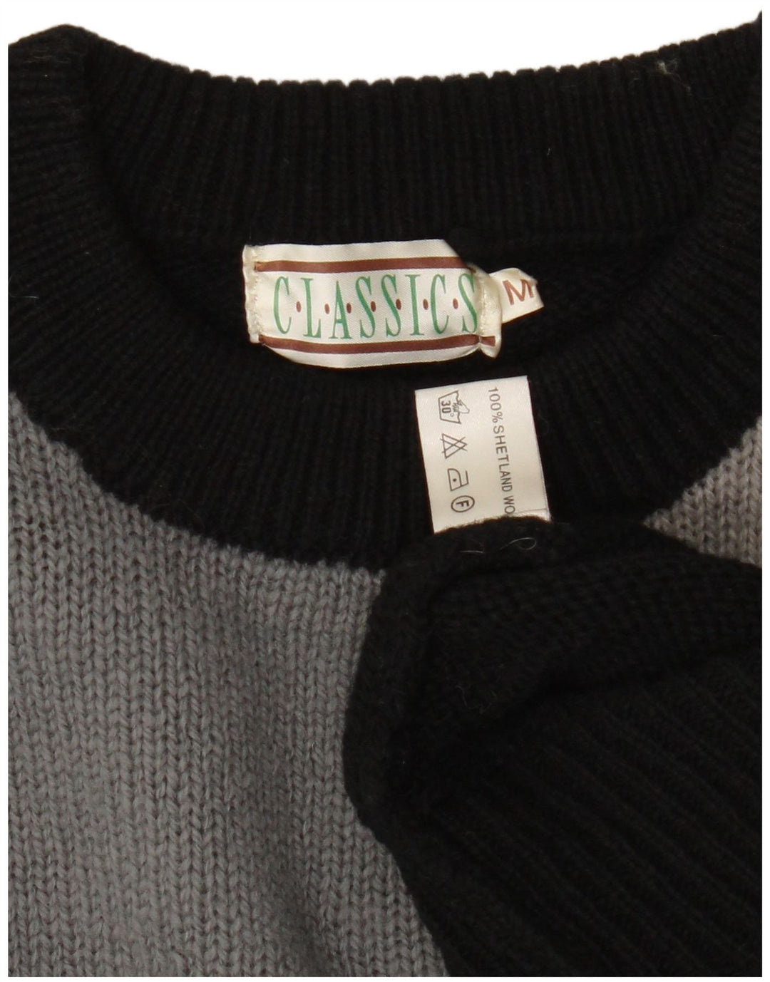 Classics Pull à col rond pour femme UK 14 Medium Black Colourblock