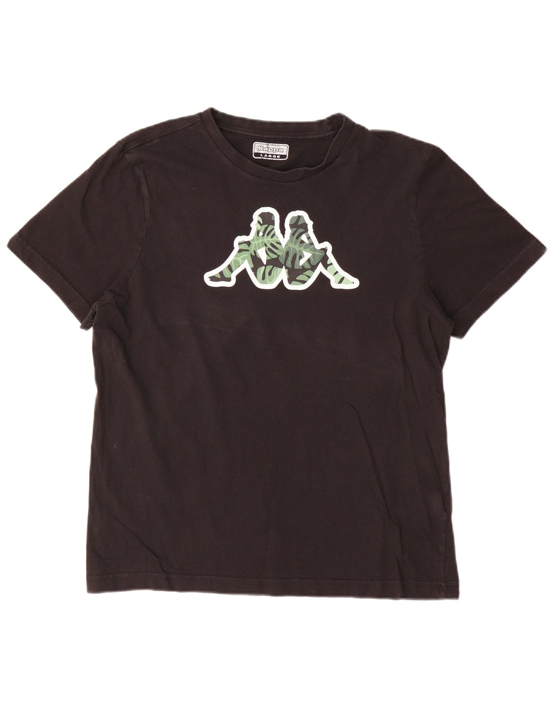 Kappa Mens Graphic T-Shirt Top Large Noir Coton