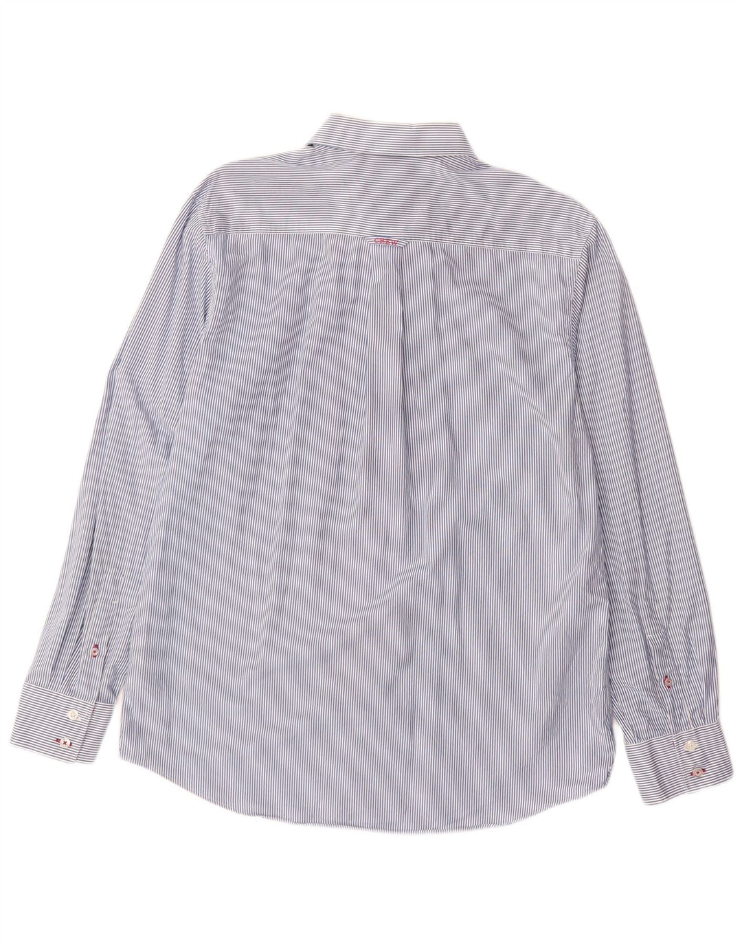 CREW CLOTHING Chemise classique pour homme en coton à fines rayures bleues