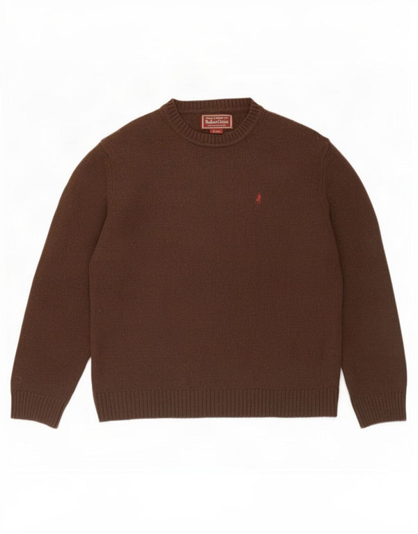 Marlboro Classics Pull à col rond pour homme 2XL Marron Laine mérinos