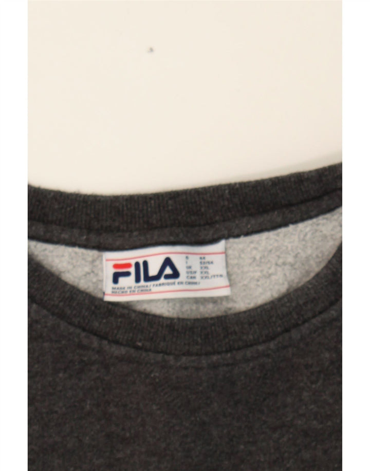 FILA Womens Oversized Sweatshirt Jumper UK 20 2XL Grey Cotton Vintage Fila and Second-Hand Fila from Messina Hembry 
