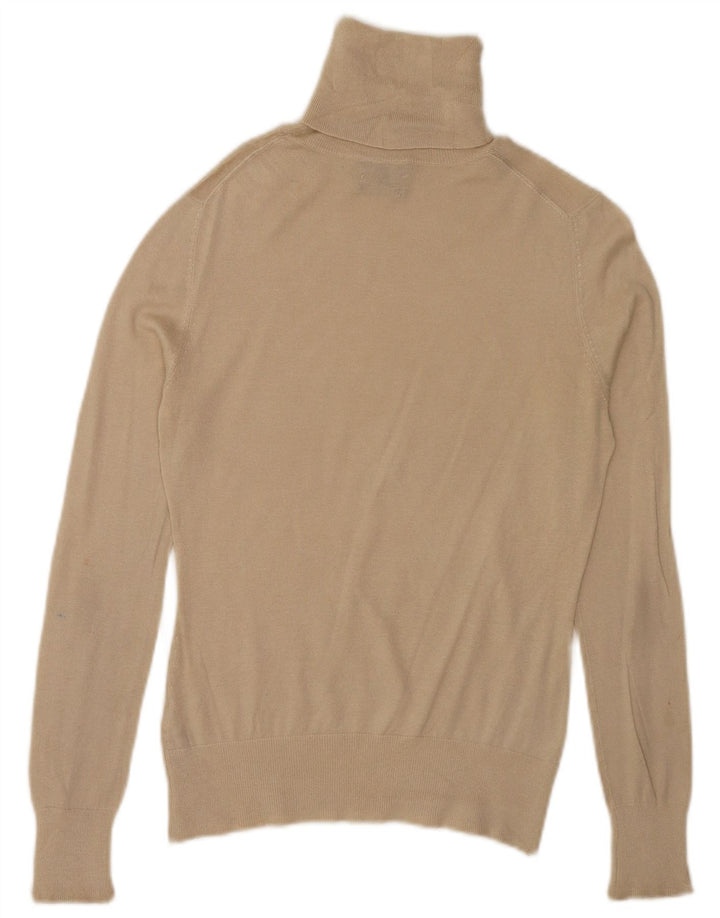Massimo Dutti Pull col roulé pour femme UK 10 Petite soie beige