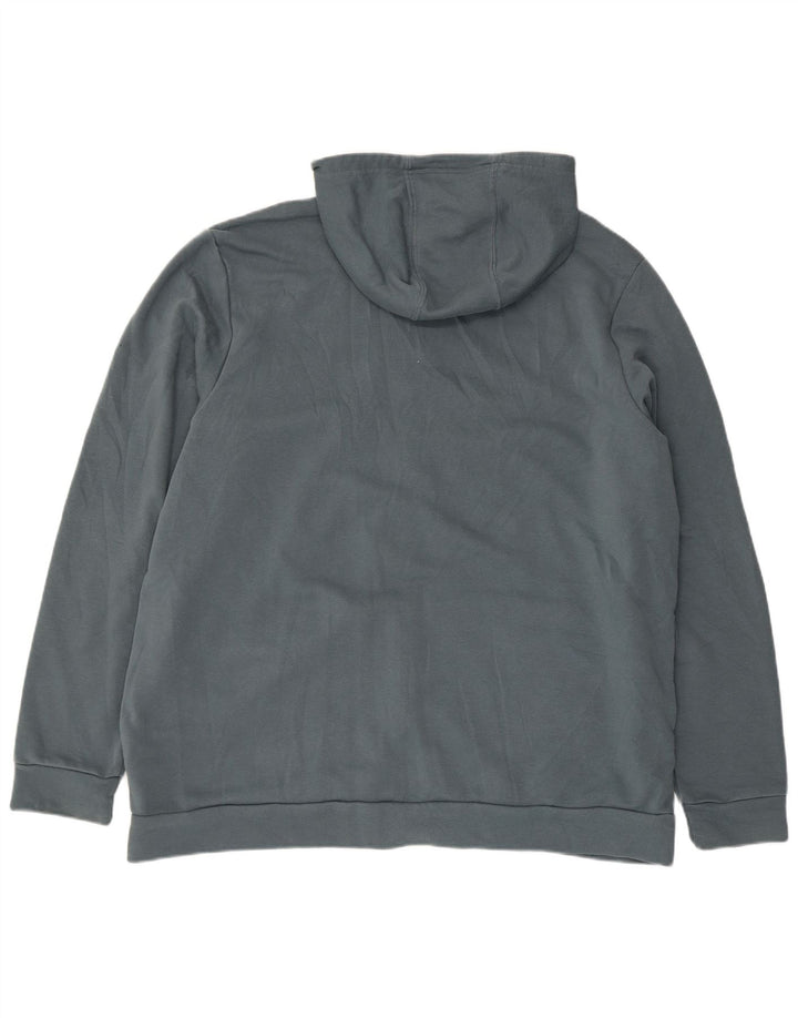 ADIDAS Pull à capuche zippé graphique pour homme 2XL Bleu Coton