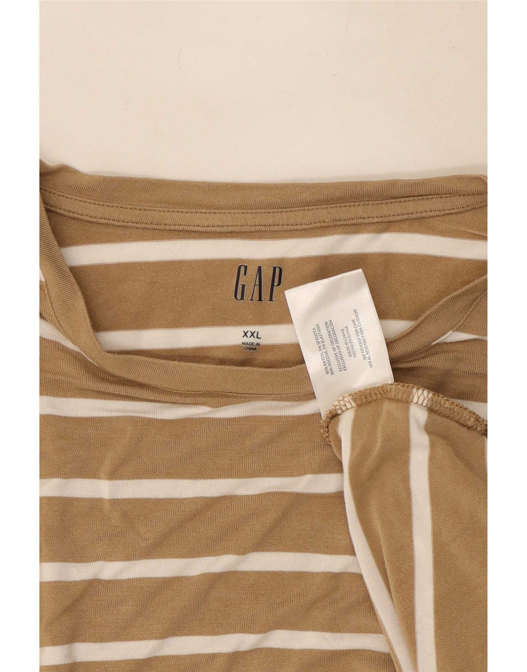 Gap Haut surdimensionné à manches longues pour femme UK 20 2XL Rayonne rayée beige
