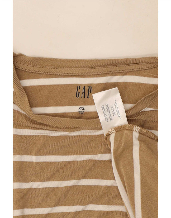 Gap Haut surdimensionné à manches longues pour femme UK 20 2XL Rayonne rayée beige