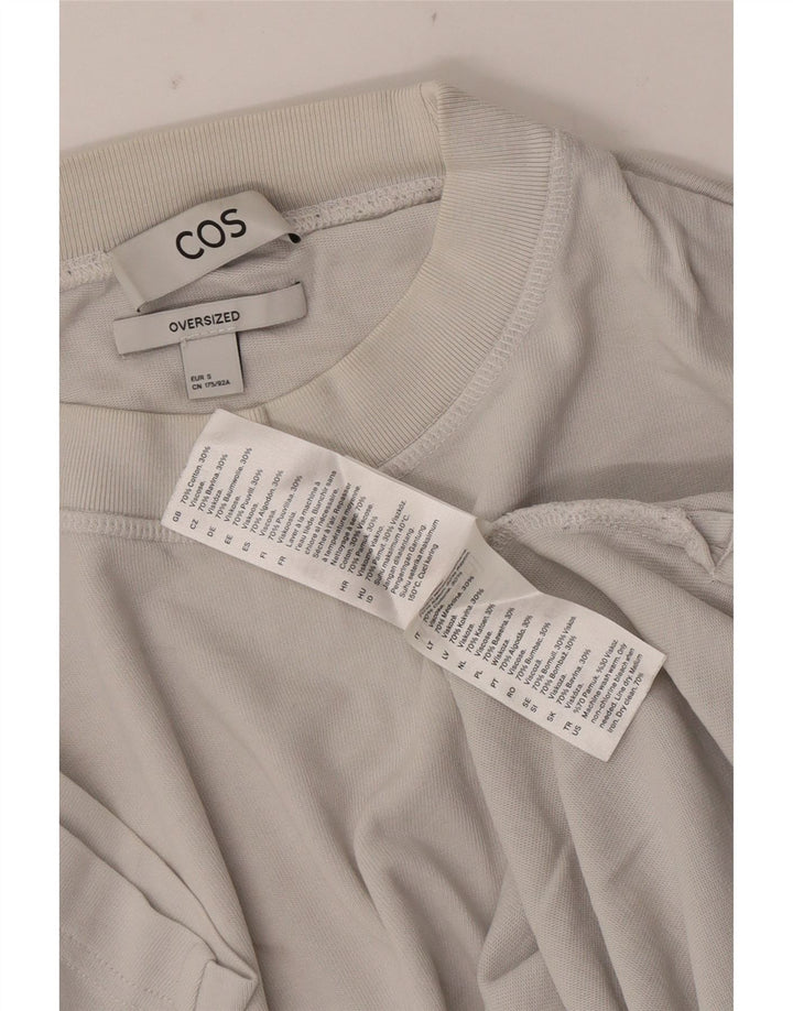 Cos T-Shirt surdimensionné pour hommes, petit haut en coton blanc cassé
