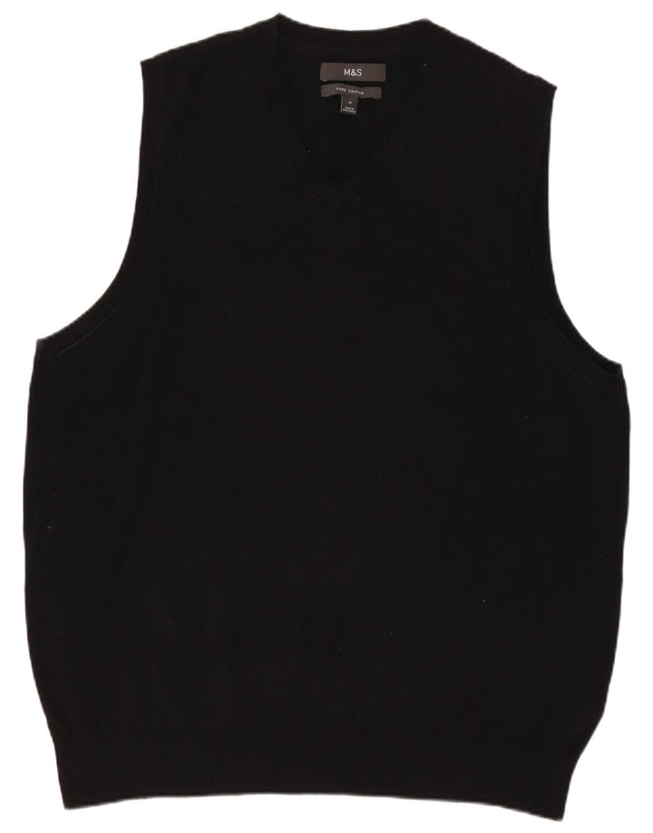 Marks & Spencer Débardeur Gilet Homme Noir Moyen Coton