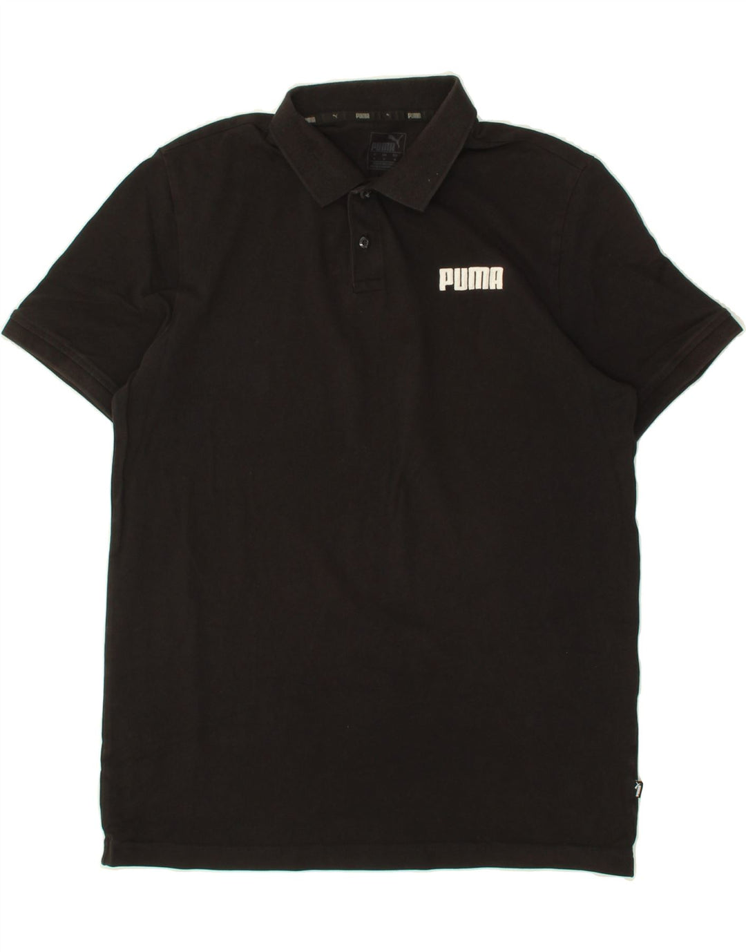 PUMA Mens Polo Shirt Medium Black Cotton Vintage Puma and Second-Hand Puma from Messina Hembry 
