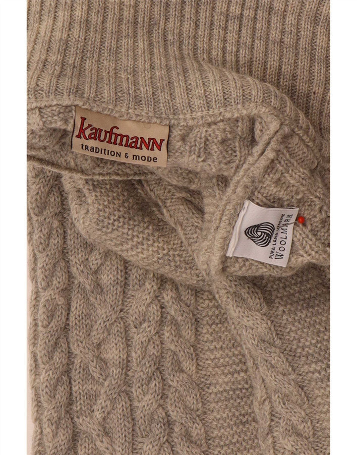 Kaufmann Pull col zippé pour homme IT 46 Petite laine beige