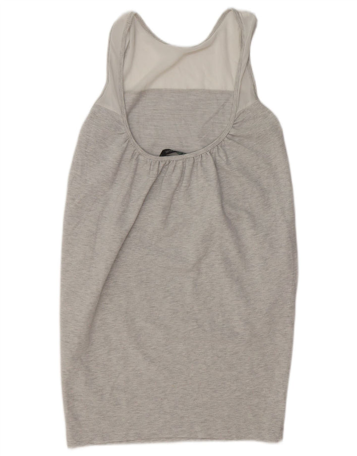 ZARA Robe basique sans manches pour femme UK 10 Petit Gris