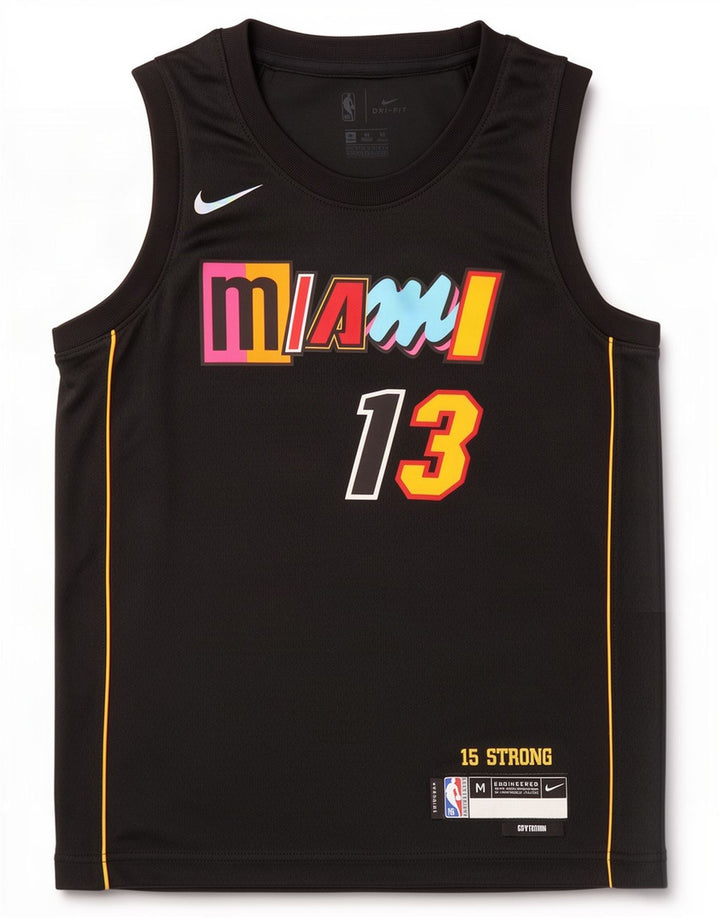 Nike Hommes Miami Heat Graphic Débardeur Noir Moyen Polyester